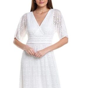 Lilly Pulitzer Parigi White Long Sleeve Scallop Lace Maxi Dress
